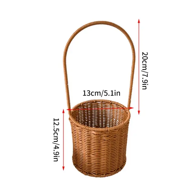 Cesta de Armazenamento Artesanal Rattan Cesta de Compras Pão Piquenique Organizador