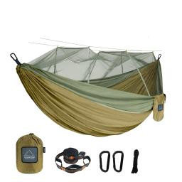 Rede com mosquiteiro, tamanho simples e duplo, tecido de nylon, portátil, viagem, acampamento ao ar livre, pendurado - Image 1