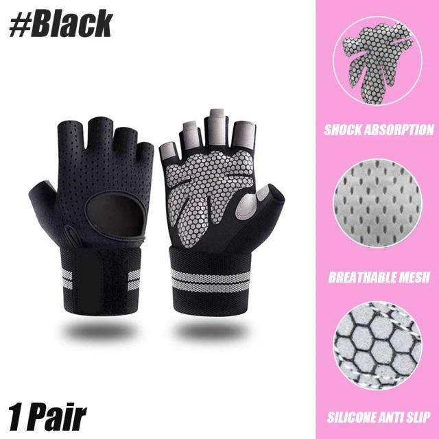 Luvas de Halterofilismo com Suporte para Pulsos - Ideal para Musculação, Crossfit e Fitness Intensivo