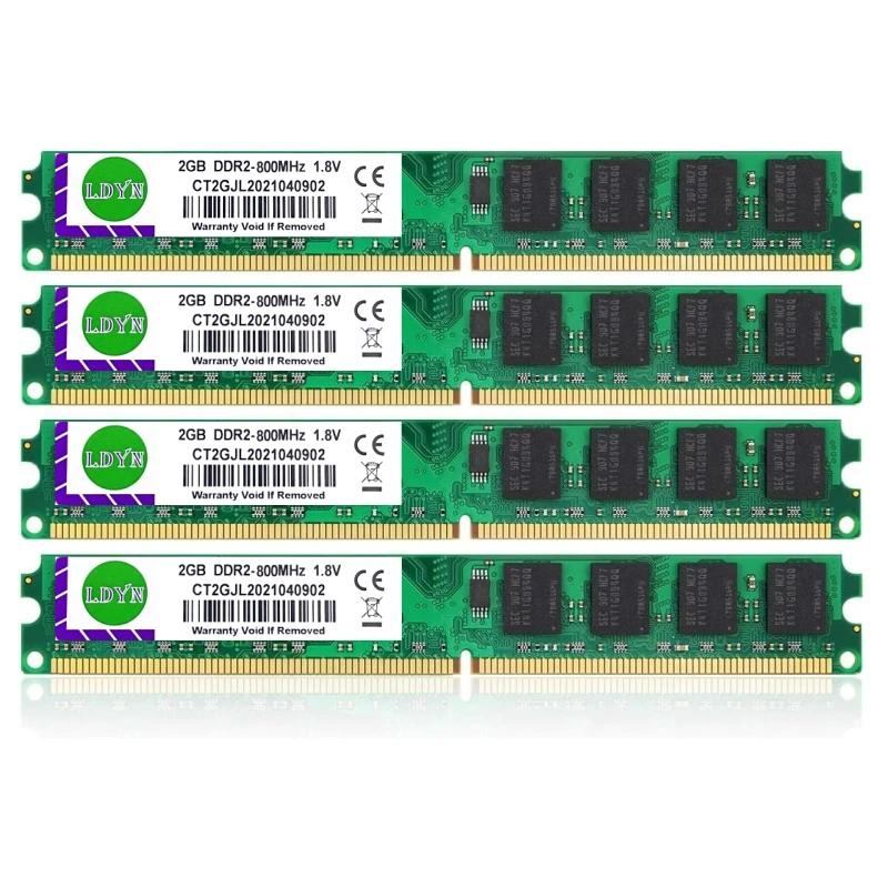 Memória RAM DDR2 2GB 4GB para Desktop, 667 800Mhz PC2 5300 6400 1.8V 240Pin, DIMM para Computador, Não-ECC, totalmente compatível. - Image 1