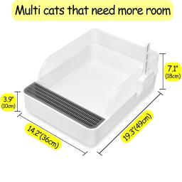 Capa removível gato areia caixa de areia gatos toalete suprimentos para animais de estimação tampa maca de gato alto-lados design pet caixa de areia suprimentos para animais de estimação gatinho - Image 4