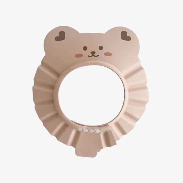 Tampão de Champô para Bebês em EVA com Design de Urso e Coelho - Viseira de Banho Ajustável para Proteger ouvidos e Olhos