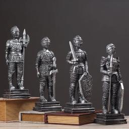 Modelo de armadura de guerreiro medieval, ornamentos de cavaleiro romano antigo, arte vintage europeia, armadura de guerreiro, decoração de quarto de casa, escritório - Image 2