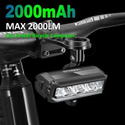 NEWBOLER-Luz Frontal Bicicleta, Lanterna Impermeável, Carregamento USB, MTB Acessórios de Ciclismo de Estrada, 2000mAh, 2000Lumen - Image 1