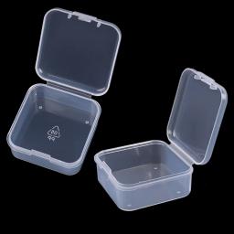 30 pçs quadrado clamshell clara caixa de armazenamento jóias flip selo plástico à prova de poeira caso de armazenamento diy jóias packag exibir recipiente - Image 5
