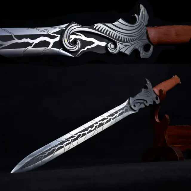 Espada Verdadeira em Aço Inoxidável - Katana Relâmpago do Guerreiro Antigo de 99cm do Cinema de Artes Marciais