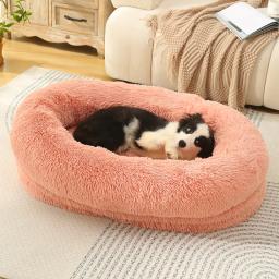 Cama grande do cão do anel do luxuoso, casa de cachorro, tapetes de dormir no assoalho, sofá, canil almofada do colchão - Image 5