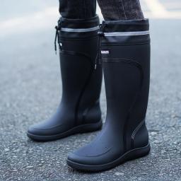 Botas de chuva de alta qualidade para homens e mulheres, impermeáveis e impermeáveis, com comprimento curto e médio de bezerro, botas de borracha antiderrapante - Image 5