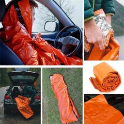 Saco de dormir portátil à prova d'água para sobrevivência de emergência, caminhadas, acampamento, equipamento térmico, kit de primeiros socorros, cobertor mylar - Image 2
