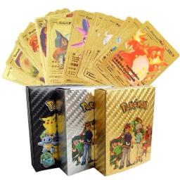 Pokémon Pikachu Collection Cartas de Batalha, Ouro, Prata, Preto, Vmax, GX, Vstar, Inglês, Espanhol, Francês, Alemão, Brinquedos Presentes, 11-110Pcs - Image 1