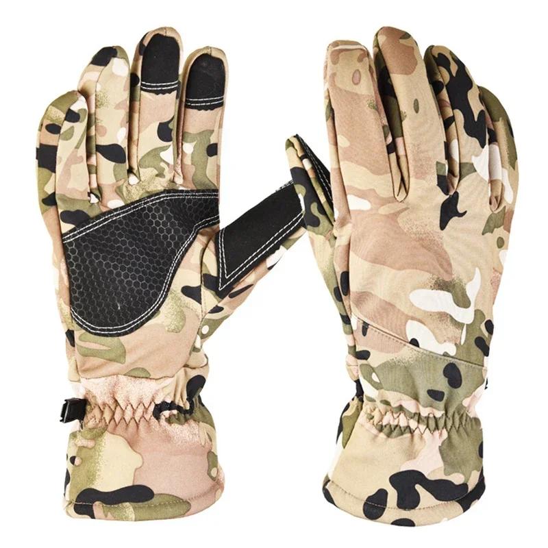 Luvas impermeáveis antiderrapantes de camo para exterior, tela de toque, esqui, acampamento, ciclismo, esporte, pesca, inverno - Image 1