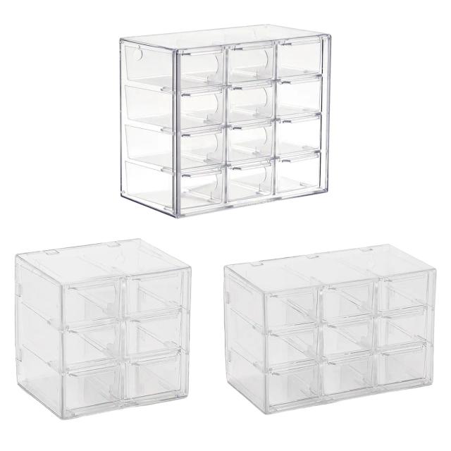 Organizador Transparente de Mini Gavetas para Artesanato e Armazenamento de Bijuterias