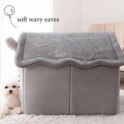 Cama dobrável para gatos/cachorros, cama para dormir para animais de estimação, removível e lavável, canil para casa de cachorro, ninho interno para gatos - Image 5