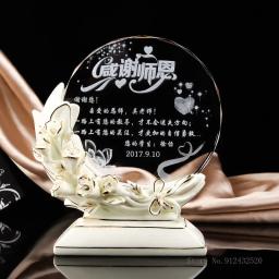 Flor Cerâmica Cristal Troféu, Autorização Personalizada Premiação, Presente Criativo para Amigos Prêmio, Home Decor Troféus Universal, 1Pc - Image 1