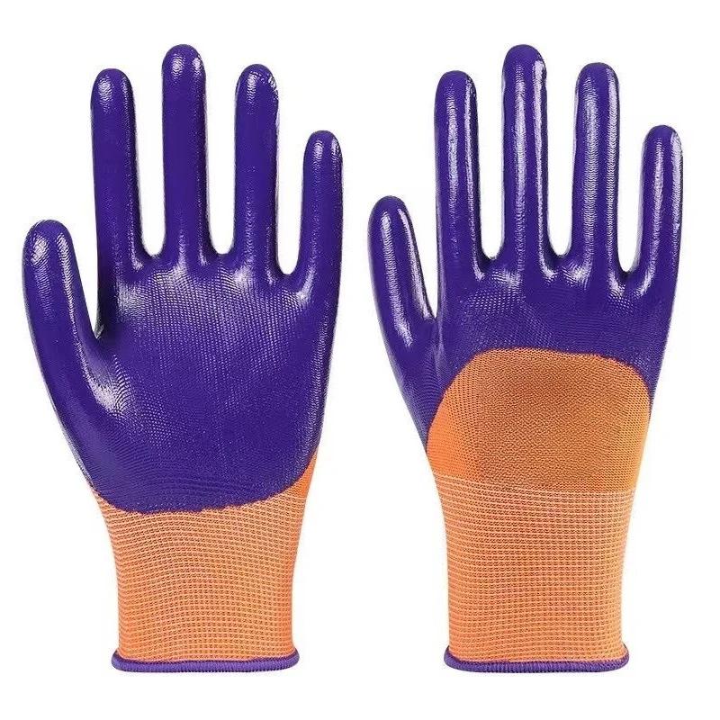 Luva protetora de nitrilo semi suspenso masculina, luvas flexíveis, material de segurança profissional, 1 par - Image 1