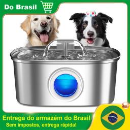 Newpet 108oz/3.2L Cat Water Dispenser de aço inoxidável para animais de estimação com filtro Bomba silenciosa Fonte automática para bebedouro de cães e gatos - Image 1