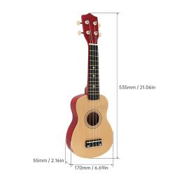 Ukulele soprano de 21 polegadas para iniciantes Hawaii guitarra de quatro cordas + corda + instrumento musical de picareta - Image 6