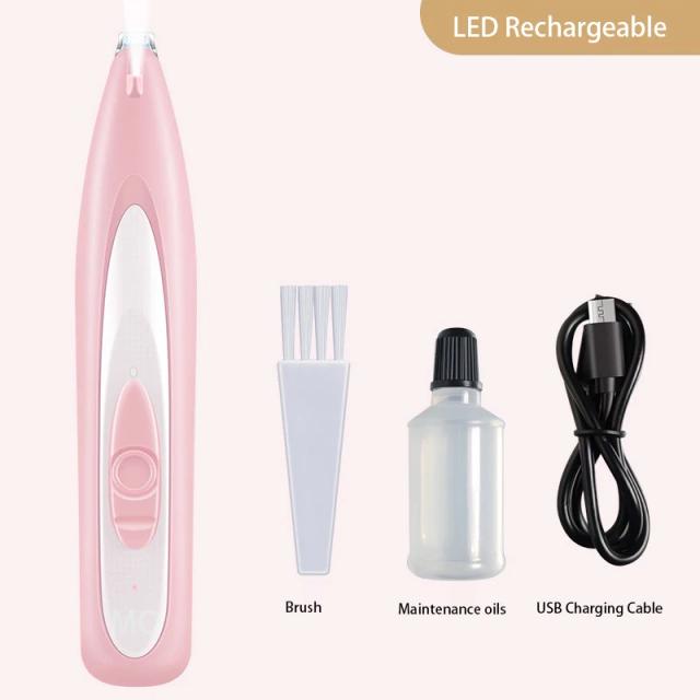 Tesoura Elétrica Pet Para Corte de Cabelo de Cães e Gatos com Acessório de Pedicure
