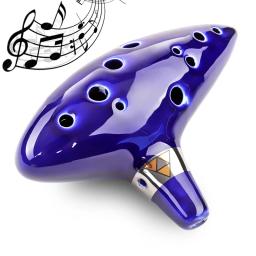 Flauta Ocarina Cerâmica Azul para Iniciantes, Lenda do Alto C, Tempo Inspirado, Instrumento Musical, Acessórios, 12 Buracos - Image 1