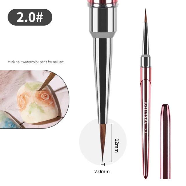 Kit Completo para Arte em Unhas com Escultura em Metal Kolinsky, Pó Líquido e Caneta de Pintura, 99.99% Pureza