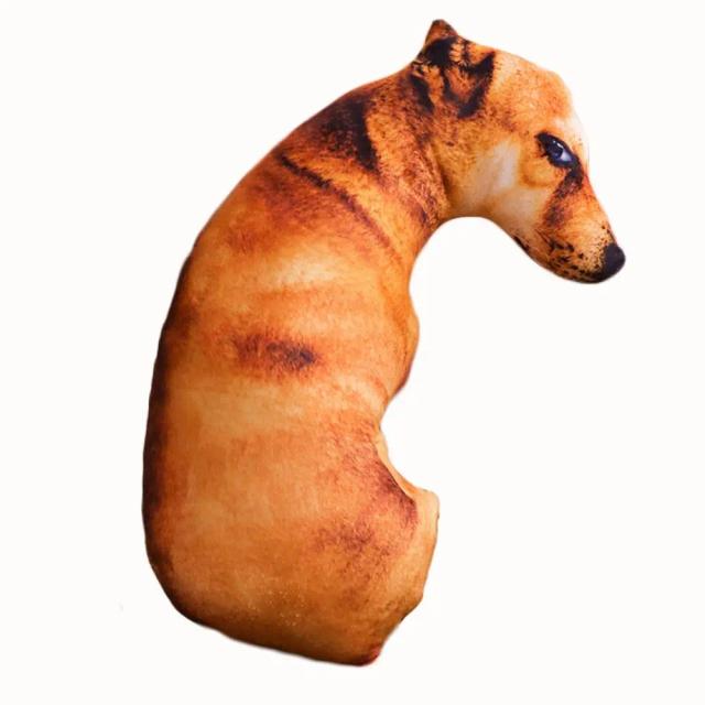 Almofada 3D de Pelúcia Realista de Animal - Travesseiro Criativo e Macio para Escritório