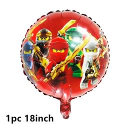 Balões de látex do tema Ninja para crianças, talheres descartáveis, decorações de festa de feliz aniversário, balões Hero Foil, Banner Cake Toppers - Image 5