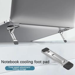 Zinc Alloy Laptop Holder, Desktop Kickstand, Suporte de teclado dobrável, Pés elevadores, Antiderrapante, 2pcs - Image 2