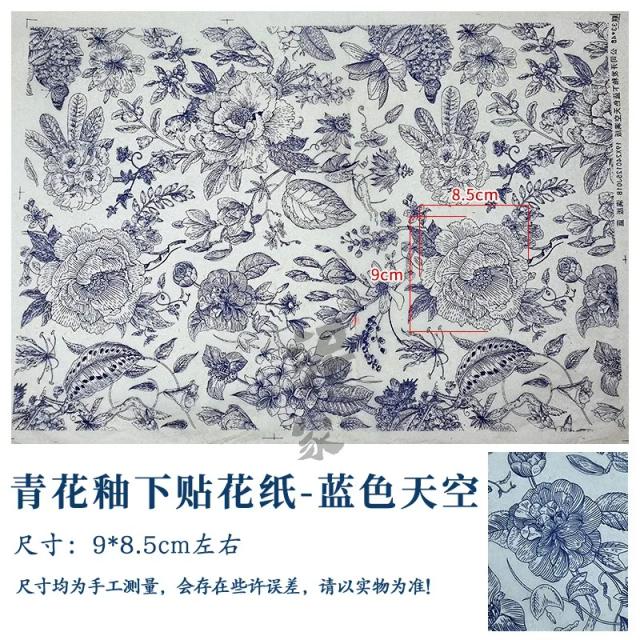 Papel de Transferência para Cerâmica: Decalques Criativos em Porcelana Azul e Branca para Utensílios Artesanais