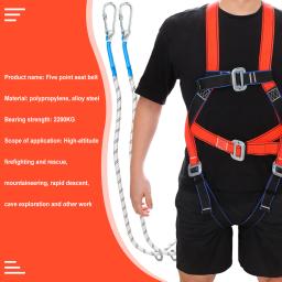 Arnês de segurança para trabalho em altura, Correia de segurança, Mosquetão, Escalada ao ar livre Industrial, Proteção de segurança total do corpo, 2m - Image 2