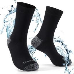 Meias impermeáveis para homens, meias esportivas térmicas para neve quente, mingau, snowboard, ciclismo, esqui, bicicleta, inverno, preto e azul - Image 1