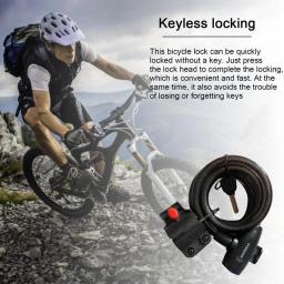 Fechadura de bicicleta com chave para bicicleta elétrica, fechaduras de cabo anti-roubo, fechadura de bicicleta segura enrolada, combinação de pesados, 1,2 m - Image 3