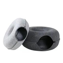 Brinquedo interativo para gatos de estimação, túnel, cama para gatos, uso duplo, interno, exercício, produtos para treinamento - Image 6