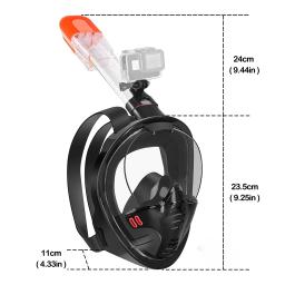 1pc máscara facial completa de snorkel, máscara de mergulho removível antiembaçante, com alças ajustáveis - Image 2