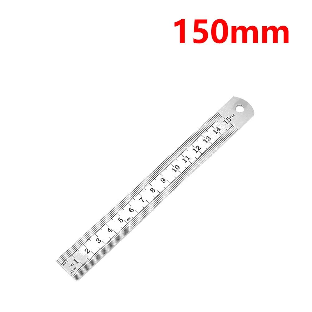 Régua Reta Dupla Lateral em Aço Inoxidável, Ferramenta de Medição de Precisão, Metal, Centímetro, Escala Inche, 15 cm, 20 cm, 30 cm, 40 cm, 50cm - Image 1