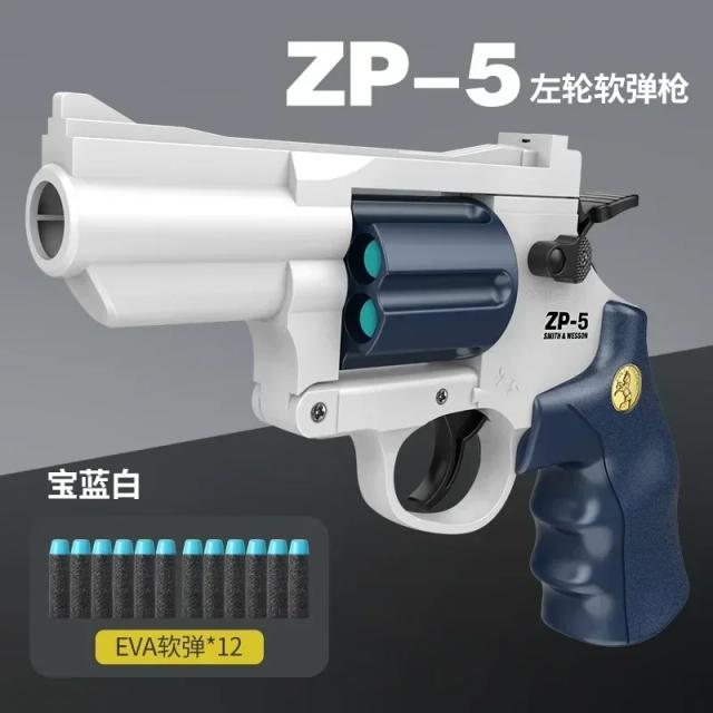 Revólver de Brinquedo ZP5 com Balas de Dardos Macias para Meninos - Lançador de Airsoft Ideal para Presentes de Aniversário em 2024