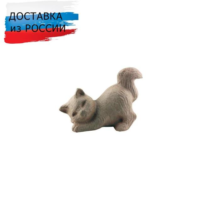 Estatueta de Gatinho em Papel Machê - Acessório Volumétrico para Artesanato DIY 10,5x20x15 cm
