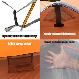 Ultraleve backpacking tenda 2 pessoa dupla camada tendas de acampamento 4 estações à prova dlightweight água respirável leve barraca viagem portátil - Image 5