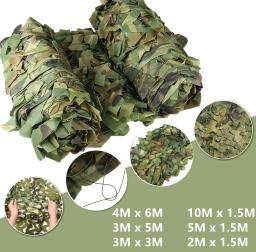 Caça camuflagem net, 10m x 1.5m, 4m x 6m, treinamento do exército, guarda-sol, redes de malha para camping, abrigo solar militar - Image 1