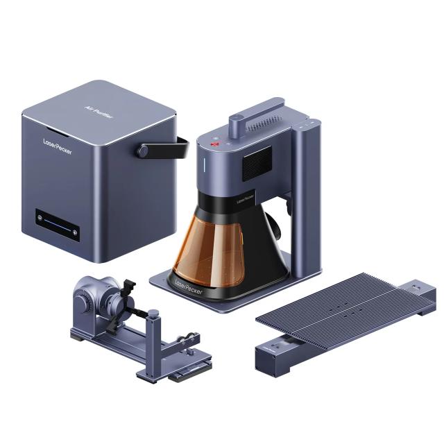 Laserpecker máquina de gravação portátil 20w diodo de fibra laser azul 8k com conexão usb wi-fi para metal plástico corte madeira lp5
