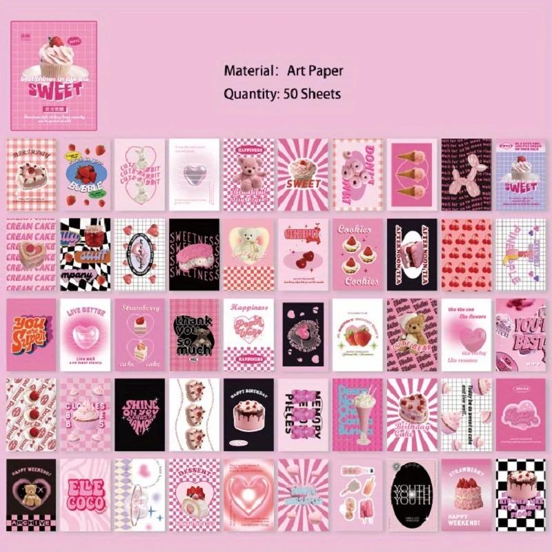 Adesivos de papel para Scrapbooking, Material decorativo, fofo, doce, legal, bolo, sobremesa, arte, DIY, journaling, 50 folhas - Image 1