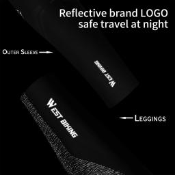 WEST BIKING-Leggings térmicos para homens e mulheres, aquecedores de bicicleta, leggings de compressão, quente, à prova de vento, MTB, ciclismo, corrida, basquete, artes esportivas - Image 4