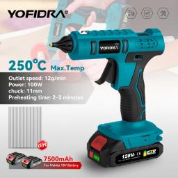 Pistola de cola elétrica sem fio, cola em bastão para artes, ferramenta de reparo doméstico DIY, bateria Makita 18V, 11mm, 100W - Image 1