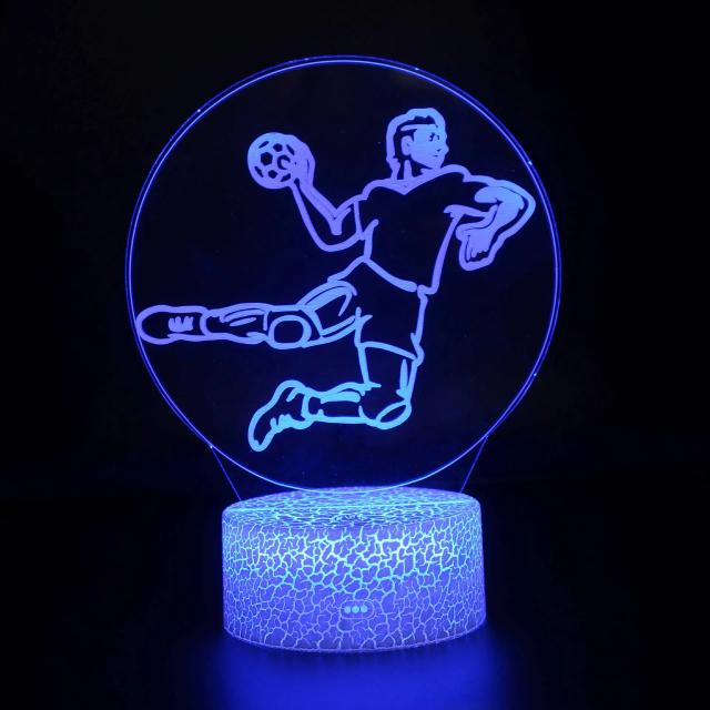 Modelo 3D de Lâmpada de Painel Acrílico LED para Jogadores de Futebol - Luz Noturna, Presente de Ano Novo e Decoração Familiar