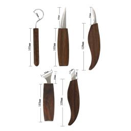 Kit de ferramentas de escultura em madeira para iniciantes, escultura manual, faca com arquivo de agulha, colher de madeira, talhar, 8PCs - Image 3