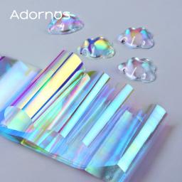 Moldes de resina epóxi de celofane com glitter holográfico, 4 unidades, enchimento espumante sereia gradiente aurora papel diy pingentes artesanato fazendo - Image 5