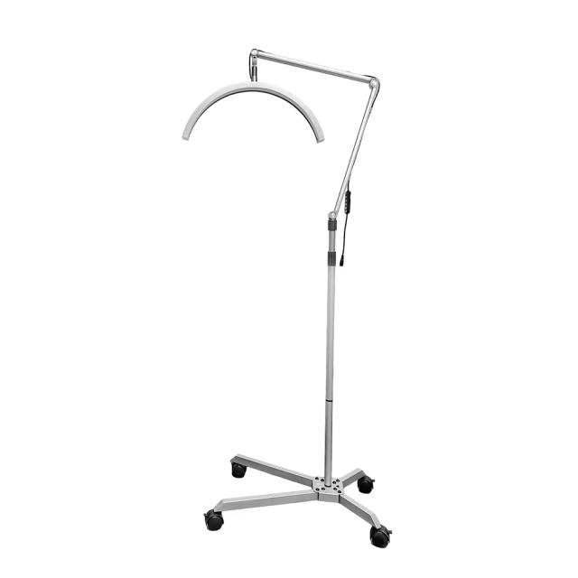 Lâmpada LED Meia Lua Ajustável com Roda para Beleza e Skincare - 20", 36W, Ideal para Extensão de Cílios e Tatuagens 2024