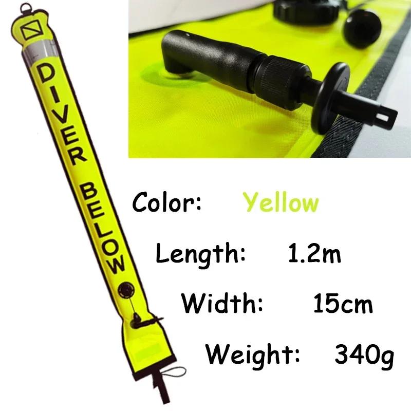 Colorido Visibilidade Segurança Bóia Inflável, Mergulho SMB Surface Signal Marker, Bóia Acessório, 1.2m, 1.5m, 1.8m - Image 1