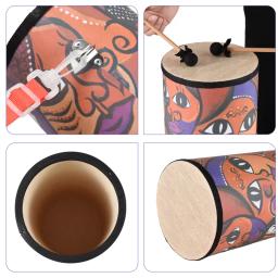 Bongo-Instrumento De Percussão De Tambor Portátil Com Duas Baquetas E Alça De Ombro, Tambores De Madeira, Presente De Aniversário De Férias, 7 em - Image 5