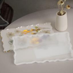 Bandeja de resina epóxi molde de silicone diy grande retângulo placa de chá coaster molde de resina para decoração de casa artesanato fazendo materiais de arte - Image 2