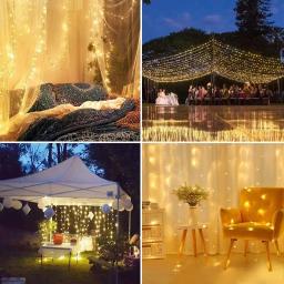 Natal Decoração Cortina LED String Lights 3m Controle Remoto Feriado Casamento Fada Garland Luz para Quarto Ao Ar Livre Casa - Image 5